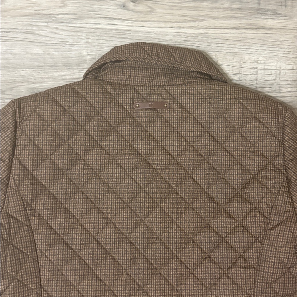 Lauren Ralph Lauren Quilted San Brown Mini Check Jacket NWT - Picture 14 of 15